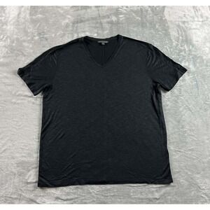 John Varvatos Shirt Mens XL Black Astor V Neck Short Sleeve Wool Blend Soft Tee